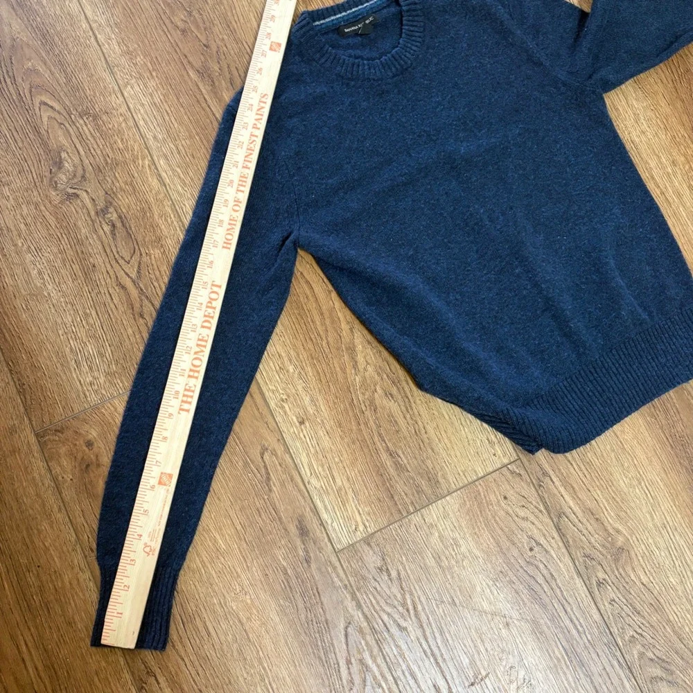 Banana Republic Mens Dark Blue‎ Heather Wool Blend Crew Neck Knit Sweater Small